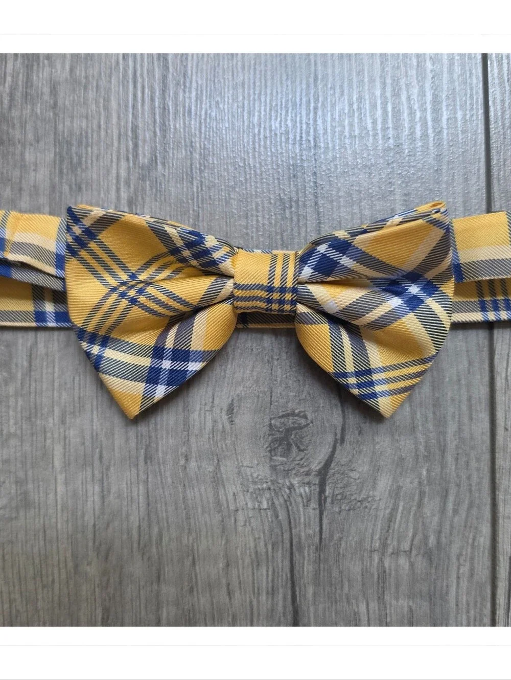 Lauren Ralph Lauren Yellow Blue Plaid Adjustable Bow Tie – Classic Preppy